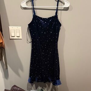 Wild Honey Navy Starry Mini Dress